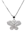 thumb Brass Cubic Zirconia Butterfly Cute Necklace 2