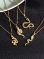 thumb Copper Cubic Zirconia Snake Trend Necklace 2