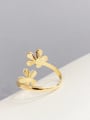 thumb Brass Cubic Zirconia Flower Dainty Band Ring 2