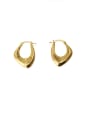 thumb Brass Smooth Geometric Vintage Huggie Earring 0