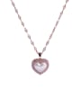 thumb Copper Imitation Pearl Acrylic Sea  Star Trend Heart Pendant Necklace 4