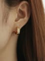 thumb Brass Cubic Zirconia Geometric Hip Hop Huggie Earring(single) 1