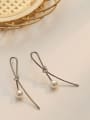 thumb Copper Imitation Pearl Geometric Minimalist Drop Trend Korean Fashion Earring 2