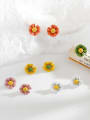 thumb Copper Enamel Geometric Cute Flowers  Stud Trend Korean Fashion Earring 0