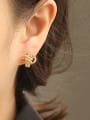 thumb Brass Hollow  geometry Vintage Stud Earring 1