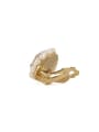 thumb Brass Freshwater Pearl Flower Vintage Clip Earring 3