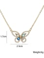 thumb Brass Cubic Zirconia Vintage Butterfly  Pendant Necklace 2