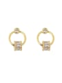 thumb Copper Cubic Zirconia Geometric Dainty Drop Trend Korean Fashion Earring 2