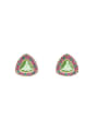 thumb Brass Cubic Zirconia Triangle Luxury Cluster Earring 0