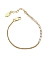 thumb Brass Cubic Zirconia Geometric Minimalist Snake Bone Chain Link Bracelet 3