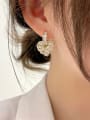 thumb Brass Cubic Zirconia Heart Dainty Stud Earring 1