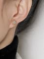 thumb Brass Cubic Zirconia Asymmetry Star Moon Minimalist Stud Earring 1