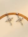 thumb Copper Cubic Zirconia Cross Dainty Drop Trend Korean Fashion Earring 2