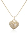 thumb Brass Cubic Zirconia  Vintage Heart Pendant Necklace 0