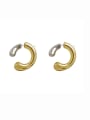 thumb Brass Geometric Vintage  C Shape Stud Earring 0