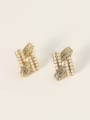 thumb Brass Cubic Zirconia Geometric Vintage Stud Trend Korean Fashion Earring 2