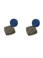 thumb Brass Cellulose Acetate Round Vintage Drop Earring 0
