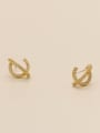 thumb Brass Cubic Zirconia Irregular Minimalist Stud Trend Korean Fashion Earring 4