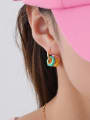 thumb Brass Enamel Minimalist Geometric Earring and Necklace Set 1