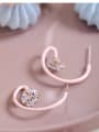 thumb Brass Cubic Zirconia Enamel Geometric Cute Stud Earring 2