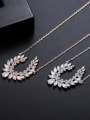 thumb Brass Cubic Zirconia Oval Vintage Necklace 2