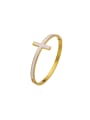 thumb Titanium Steel Shell Cross Minimalist Band Bangle 0