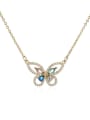 thumb Brass Cubic Zirconia Vintage Butterfly  Pendant Necklace 0