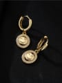 thumb Brass Cubic Zirconia Smiley Vintage Huggie Earring 1