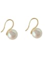 thumb Brass Imitation Pearl Geometric Minimalist Hook Earring 1