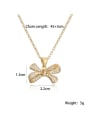 thumb Brass Cubic Zirconia Bowknot Minimalist Necklace 2