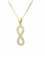 thumb Brass Minimalist Letter  Cubic Zirconia Earring and Necklace Set 2