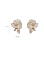 thumb Brass Cubic Zirconia Flower Dainty Stud Earring 2