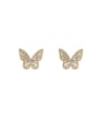 thumb Copper Cubic Zirconia Butterfly Dainty Drop Trend Korean Fashion Earring 0