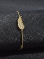 thumb Brass Cubic Zirconia Leaf Dainty Bracelet 2