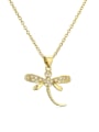 thumb Brass Cubic Zirconia Dragonfly Cute Necklace 0