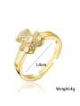 thumb Brass Cubic Zirconia Bear Cute Stackable Ring 3