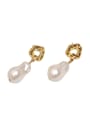 thumb Brass Imitation Pearl Water Drop Minimalist Drop Trend Korean Fashion Earring 2
