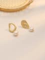 thumb Copper Freshwater Pearl Geometric Minimalist Drop Trend Korean Fashion Earring 2