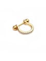 thumb Brass Cubic Zirconia Irregular Minimalist Huggie Earring 2