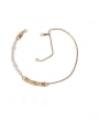 thumb Brass Freshwater Pearl Geometric Artisan symmetrical Chain  Necklace 3
