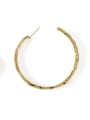 thumb Brass Geometric Vintage C-shaped folds Hoop Earring 3