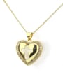 thumb Brass Rhinestone Heart Minimalist Necklace 0