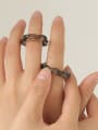 thumb Hand Glass Twist Square Trend Band Ring 1