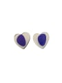 thumb Alloy Resin Heart Vintage Design sense love transparent candy color Stud Earring 0