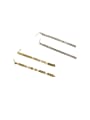 thumb Brass Cubic Zirconia Tassel Classic Threader Earring 0