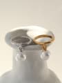 thumb Brass Imitation Pearl Geometric Vintage Band Ring 4