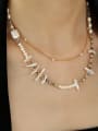 thumb Brass Freshwater Pearl Irregular Vintage Necklace 2