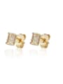 thumb Brass Rhinestone Cross Dainty Stud Earring 3