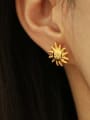 thumb Brass Sun Flower Vintage Stud Earring 1