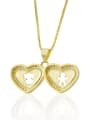 thumb Brass Rhinestone Heart Minimalist Necklace 3